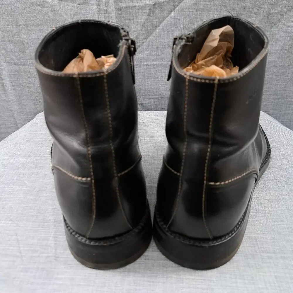 %Hugo Boss Black Leather Chelsea Chukka Ankle Boots Men's SZ 8 / D9